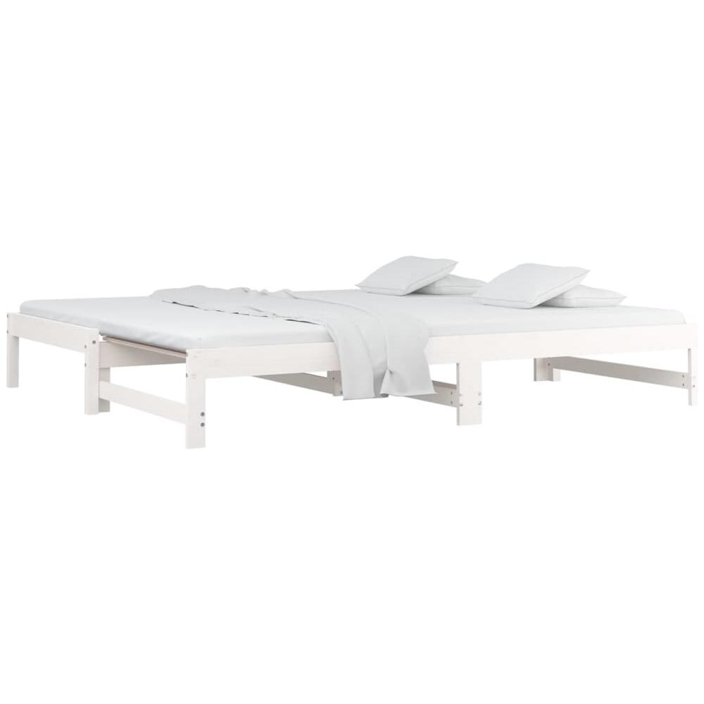 Dormeuse Estraibile Bianca 2x (80x200) Cm Legno Massello Di Pino - Foto 3