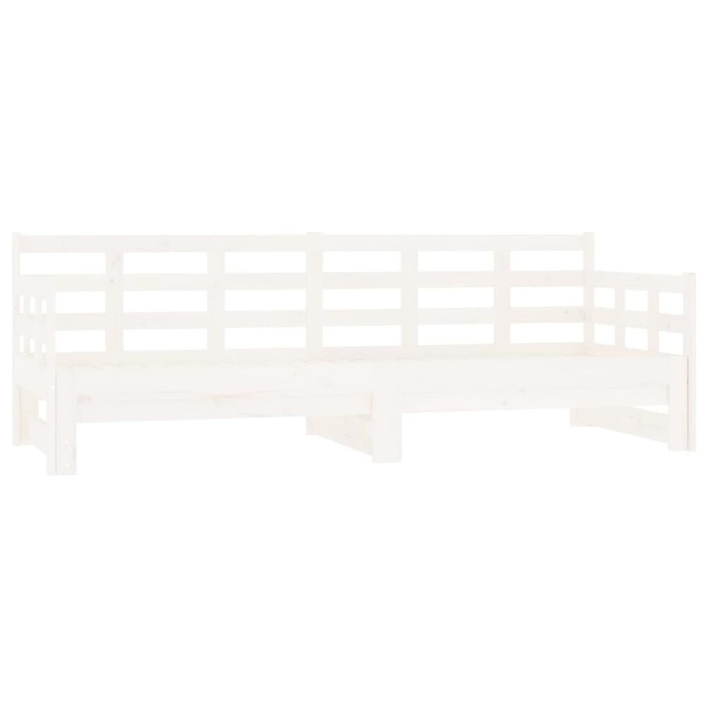 Dormeuse Estraibile Bianca Legno Massello Di Pino 2x (80x200) Cm - Foto 2