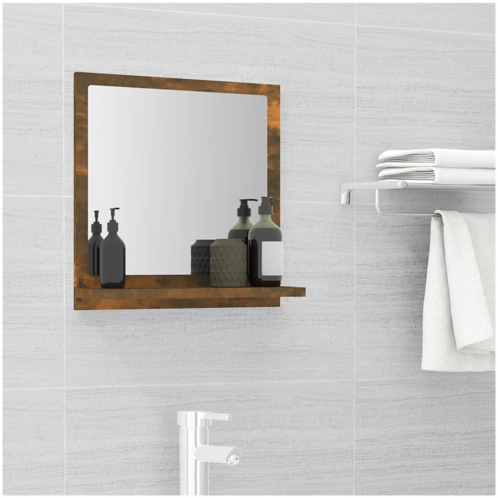 Specchio Da Bagno Rovere Fumo 40x10,5x37cm In Legno Multistrato - Foto 1
