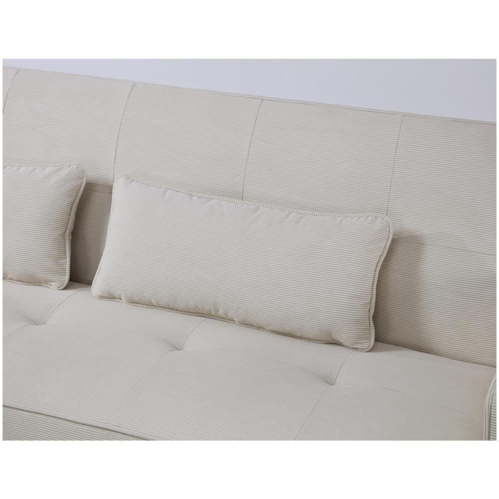 Copenhague Divano Convertibile 3 Posti In Velluto A Coste Beige - Foto 2