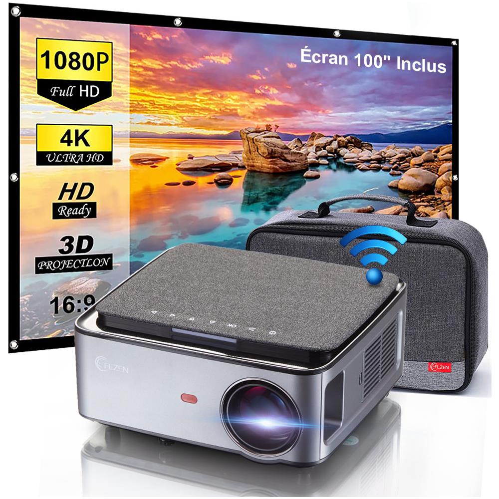 Videoproiettore Smart MX LED 7500 lmen Rapporto di Contrasto 15000:1 1920 x 1080 Pixel Nero / Grigio con Schermo da 100" + Borsa per il Trasporto - Foto 1