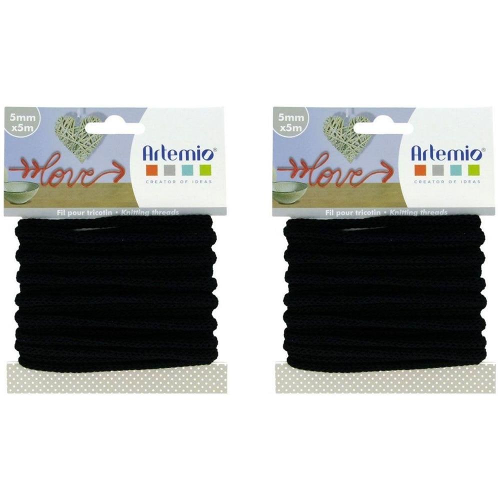 2 Filati Per Maglieria 5 Mm X 5 M - Nero - Foto 1