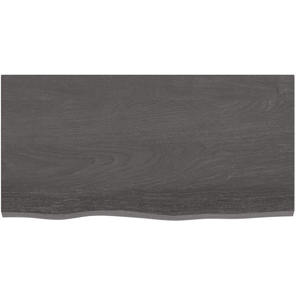 Piano Tavolo Marrone Scuro 80x40x2cm Rovere Massello Trattato - Foto 3