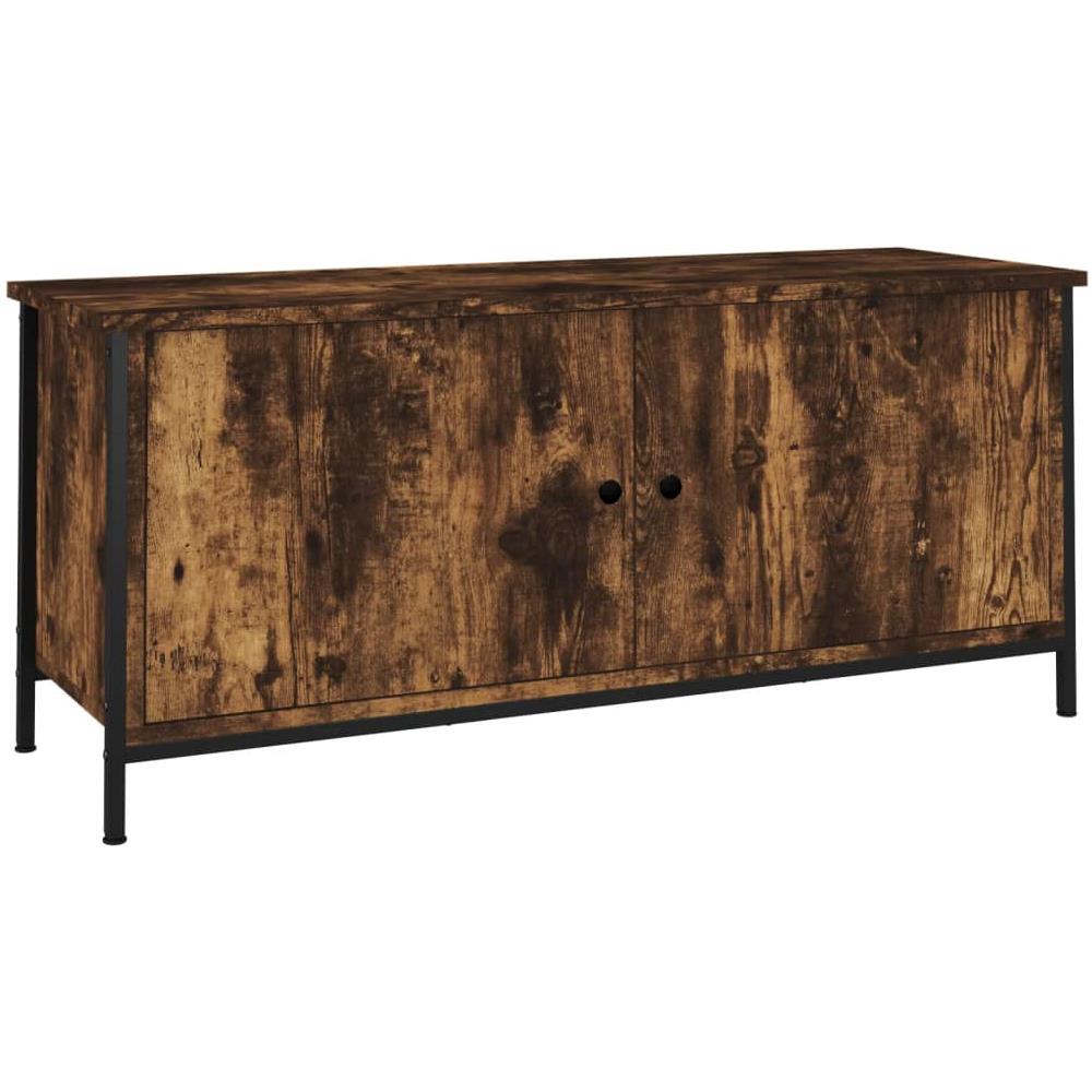 Mobile Tv Con Ante Rovere Fumo 102x35x45 Cm Legno Multistrato - Foto 2