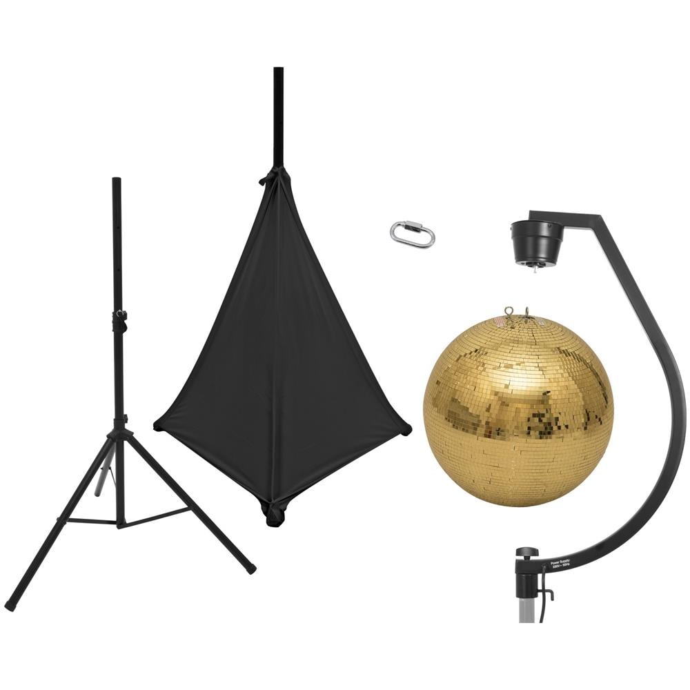 Set Mirror Ball 50cm Gold With Stand And Tripod Cover Black - Foto 1