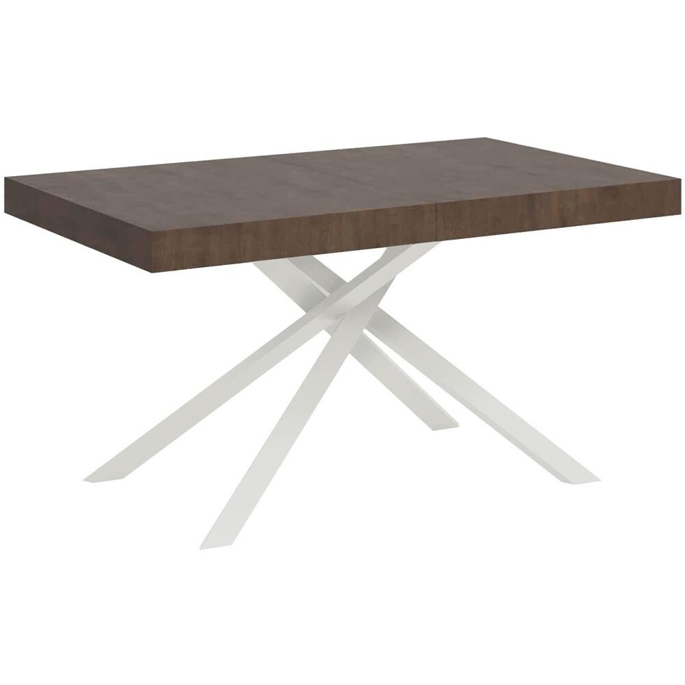 Tavolo allungabile 80x140/224 cm Karida noce gambe bianche - Foto 1