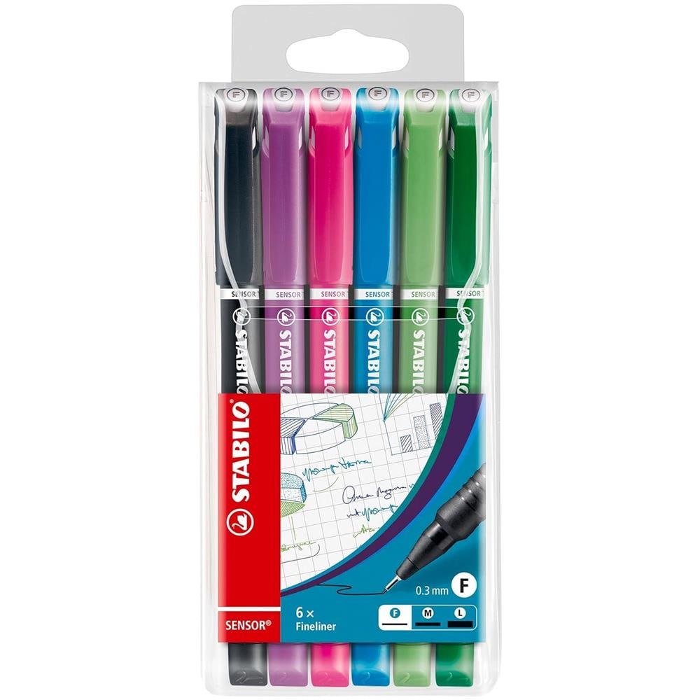 SENSOR F - Fineliner con punta ammortizzata - Tratto Fine (0,3 mm) - Astuccio da 6 - Colori assortiti - Foto 1