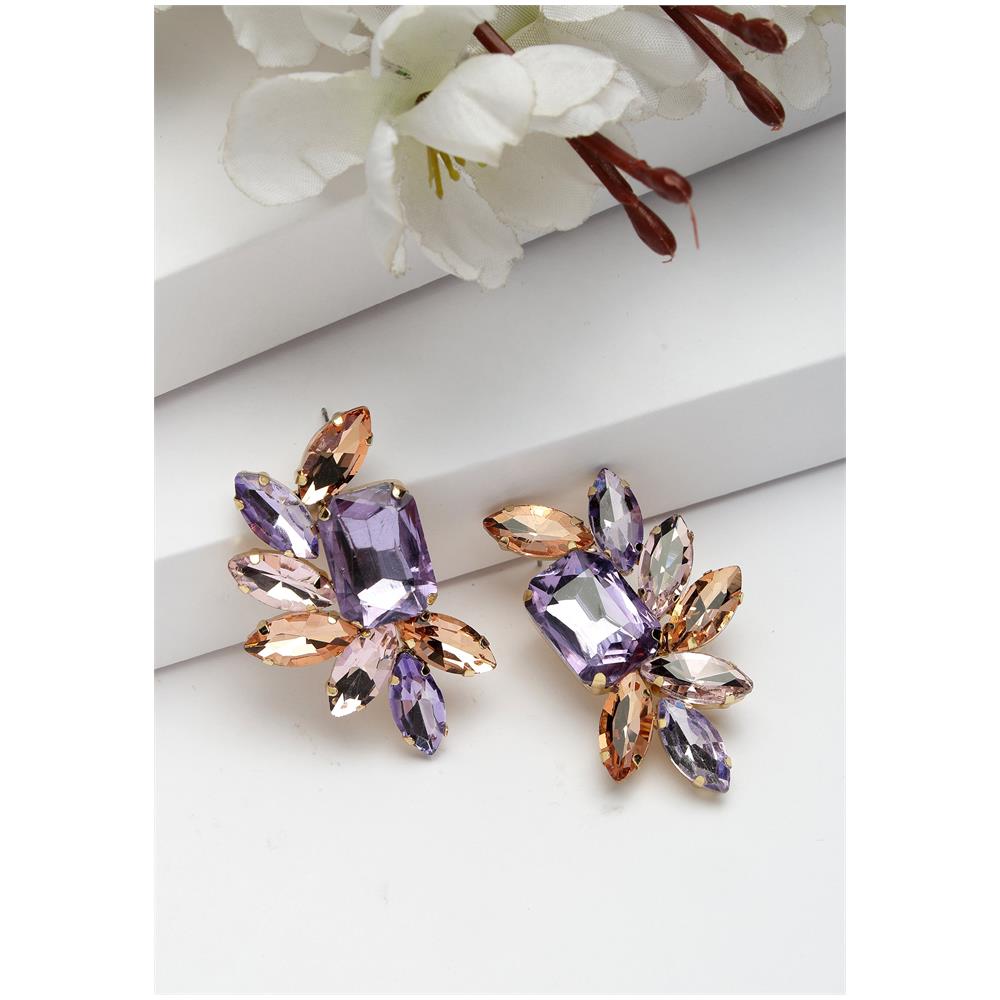 Orecchini a Bottone Viola in Fiore Collezione Diva - Foto 2