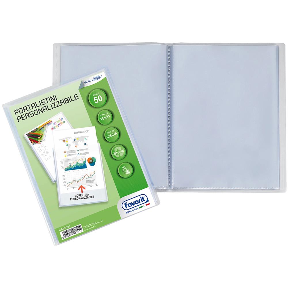 portalistino personalizz. sviluppo liscio 15x21cm 50 buste trasparente favorit - Foto 2