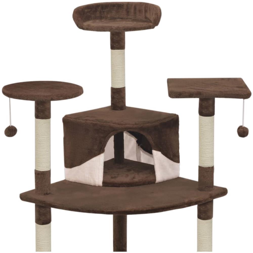 Albero Per Gatti Con Tiragraffi In Sisal 203cm Marrone E Bianco - Foto 6