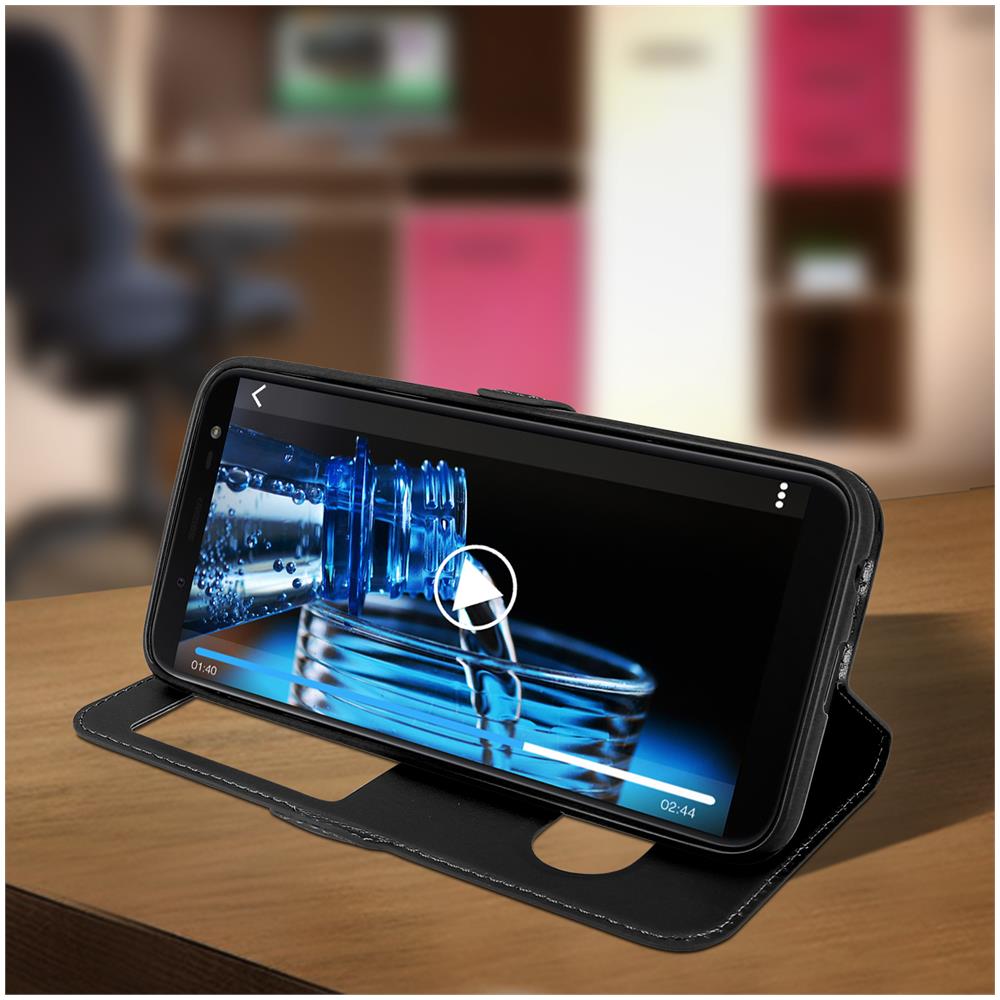 Custodia Galaxy J6 Sportellino 2x Finestre Cover Silicone - Nero - Foto 5