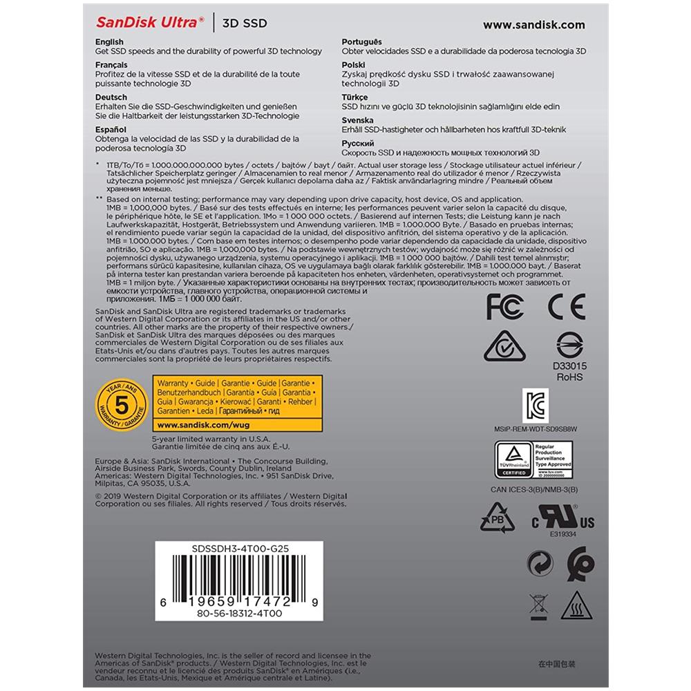 SSD 4 TB Serie Ultra 3D 2.5" Interfaccia Sata III 6 GB / s - Foto 5