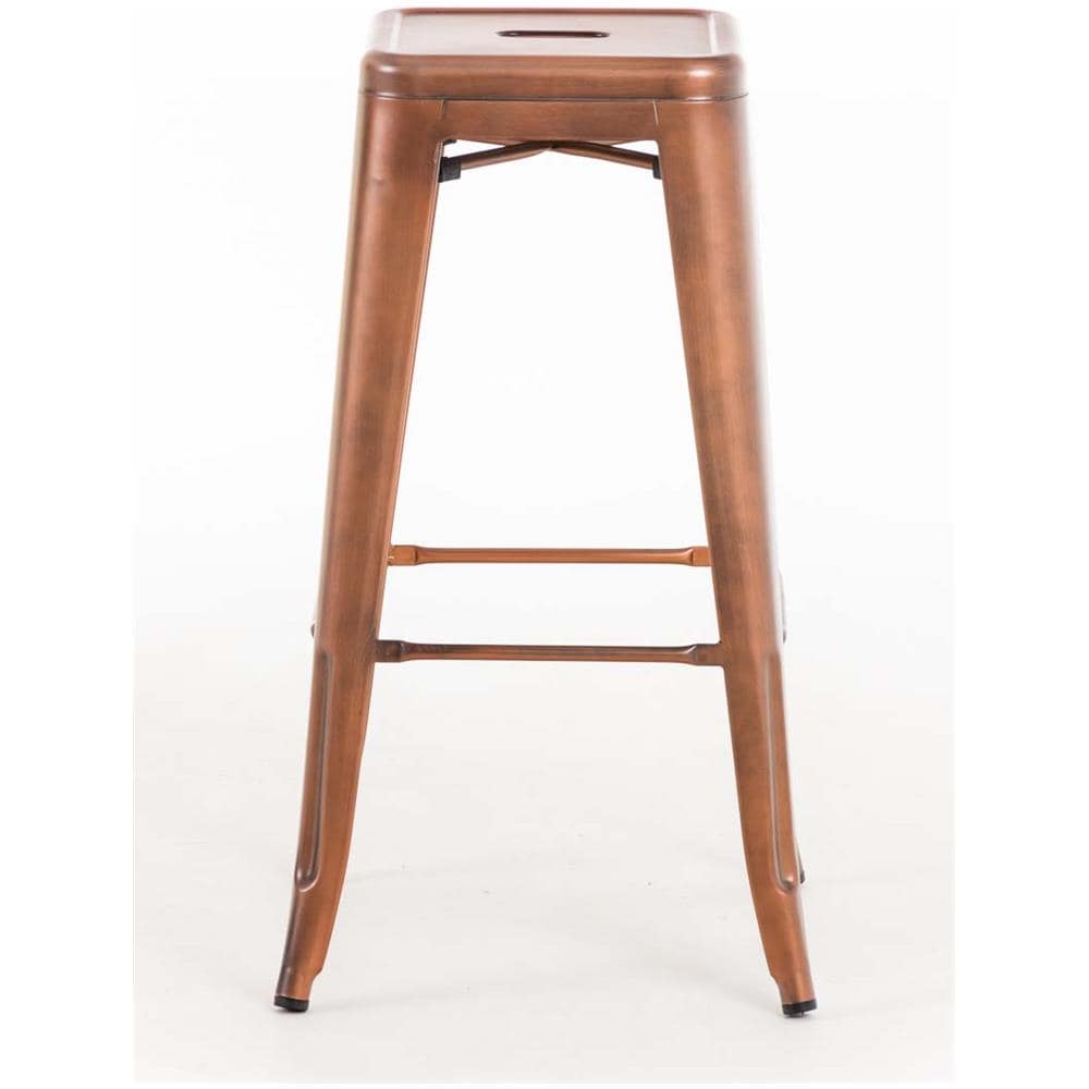 Set 2 Sgabelli Bar Joshua in Metallo I Coppia Sgabelli Industriali Scandinavian Senza Schienale Impilabili I 2 Sgabelli da Bancone H 77 cm Rame - Foto 1