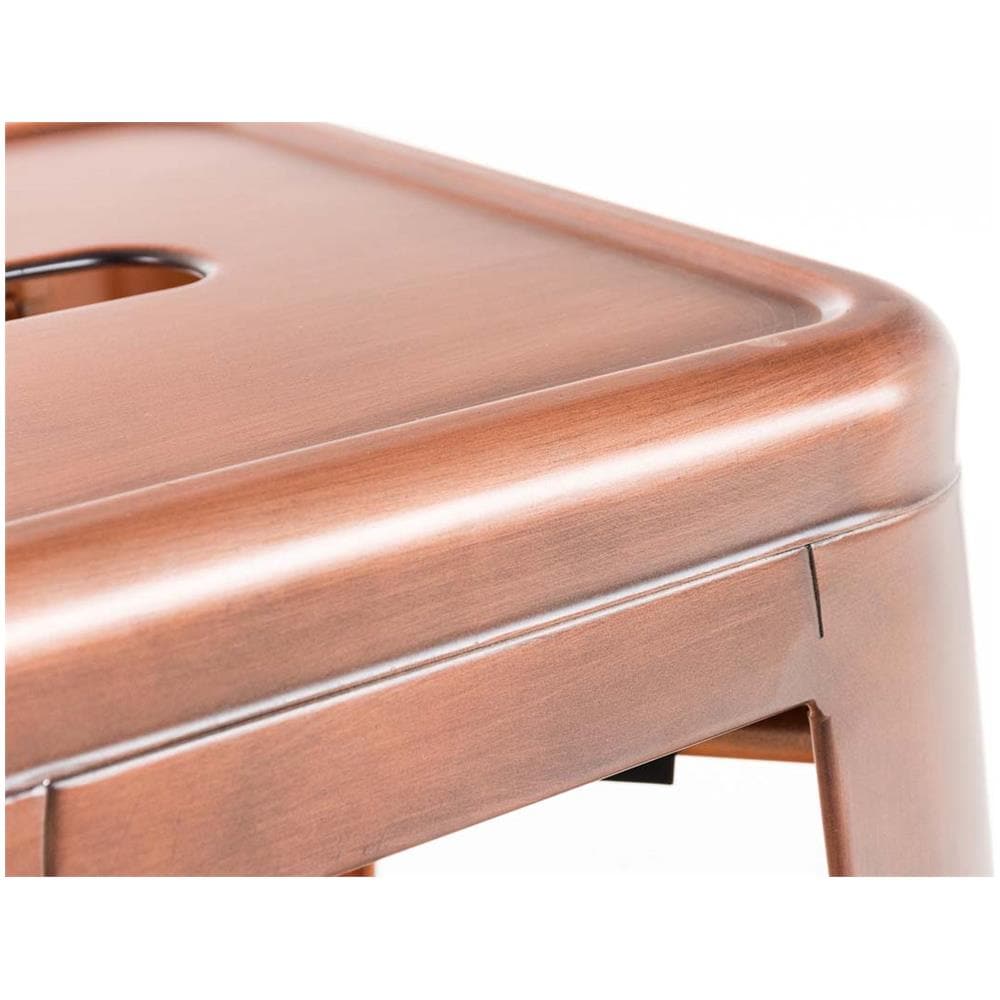 Set 2 Sgabelli Bar Joshua in Metallo I Coppia Sgabelli Industriali Scandinavian Senza Schienale Impilabili I 2 Sgabelli da Bancone H 77 cm Rame - Foto 5