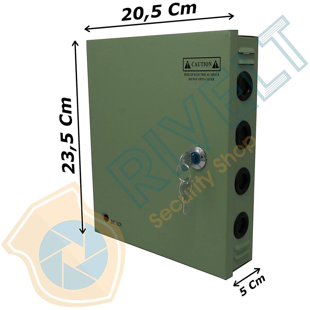Rivelt Alimentatore Cctv 9 Canali Uscita 12v 15a Scatola Porta Alimentatore Distribuito Per Cctv Dvr Sistema Di Sicurezza E Telecamere E Strisce A Led - Foto 5
