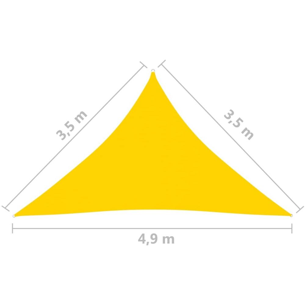 Parasole a Vela Oxford Triangolare 3,5x3,5x4,9 m Giallo - Foto 6