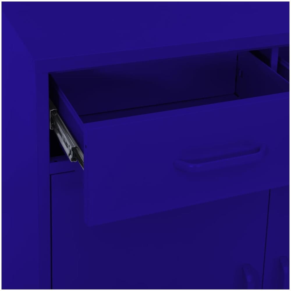 Armadietto Blu Marino 80x35x101,5 Cm In Acciaio - Foto 2