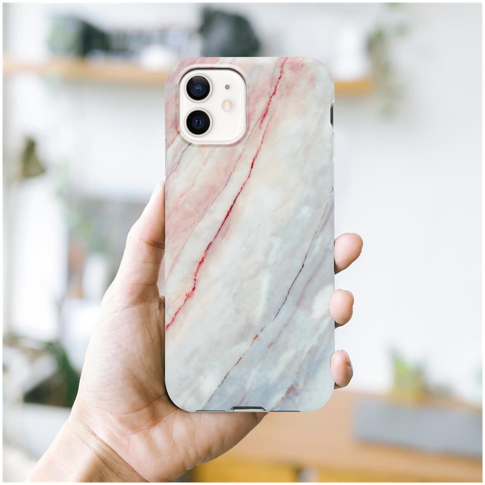Custodia Compatibile Con Apple Iphone 12 / Iphone 12 Pro In Marmo Bianco Rosa No. 21 - Coperchio Protettivo In Silicone Tpu Con Motivo A Mosaico - Foto 7