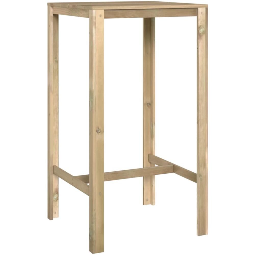 Tavolo Da Bar 60x60x110 Cm In Legno Di Pino Impregnato - Foto 2