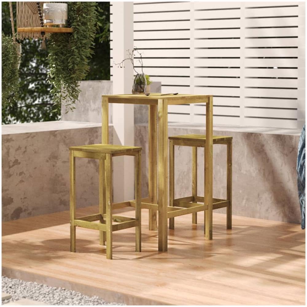Tavolo Da Bar 60x60x110 Cm In Legno Di Pino Impregnato - Foto 1