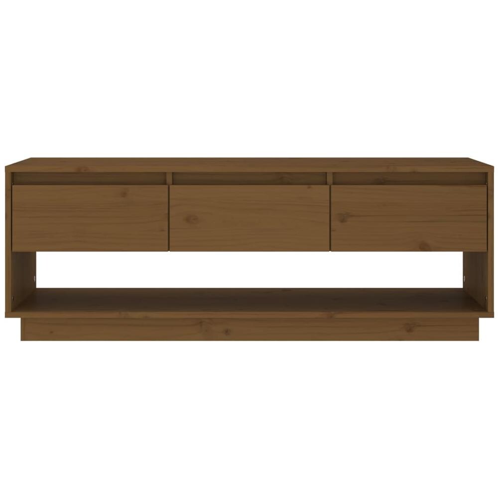 Mobile Tv Miele 110,5x34x40 Cm In Legno Massello Di Pino - Foto 2