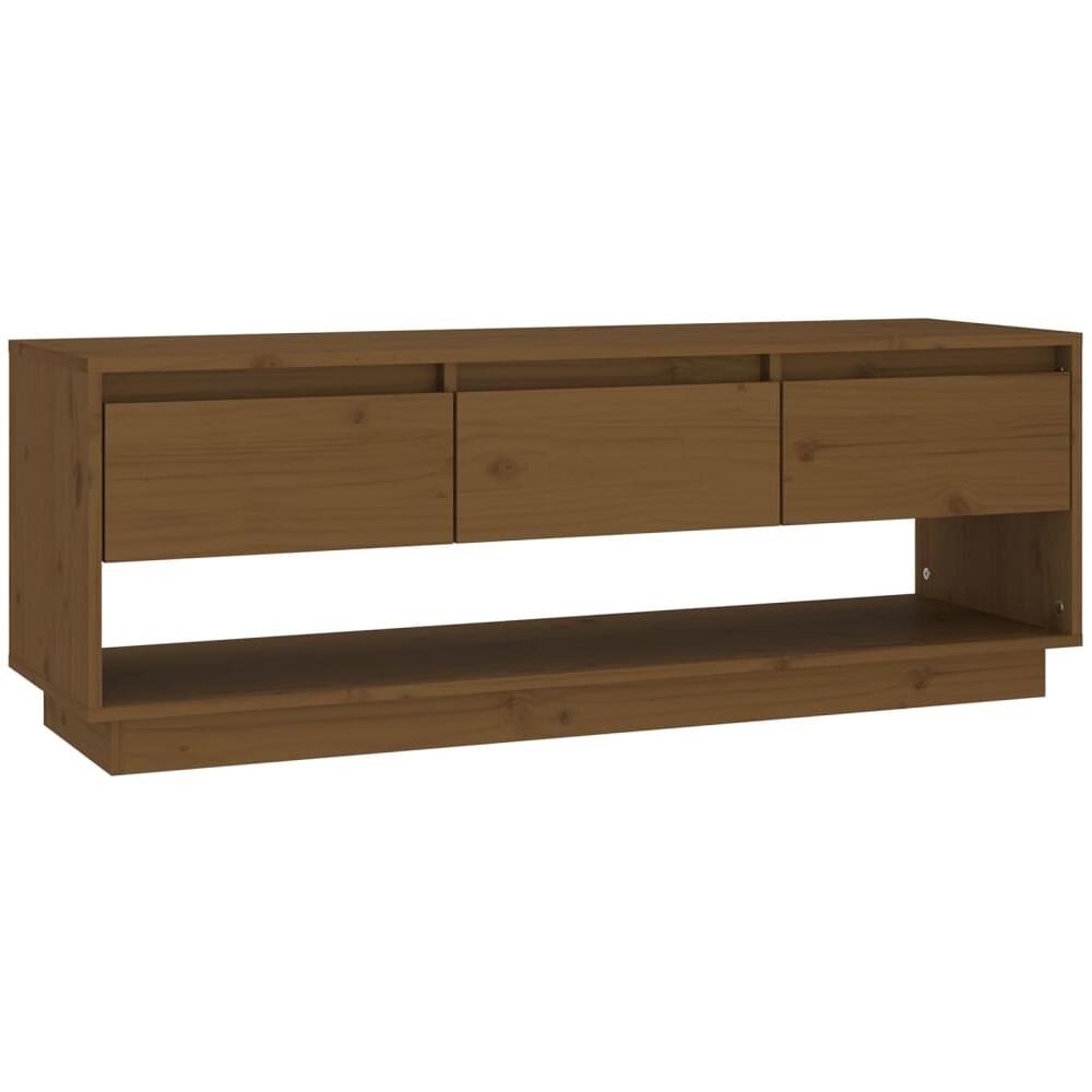 Mobile Tv Miele 110,5x34x40 Cm In Legno Massello Di Pino - Foto 1