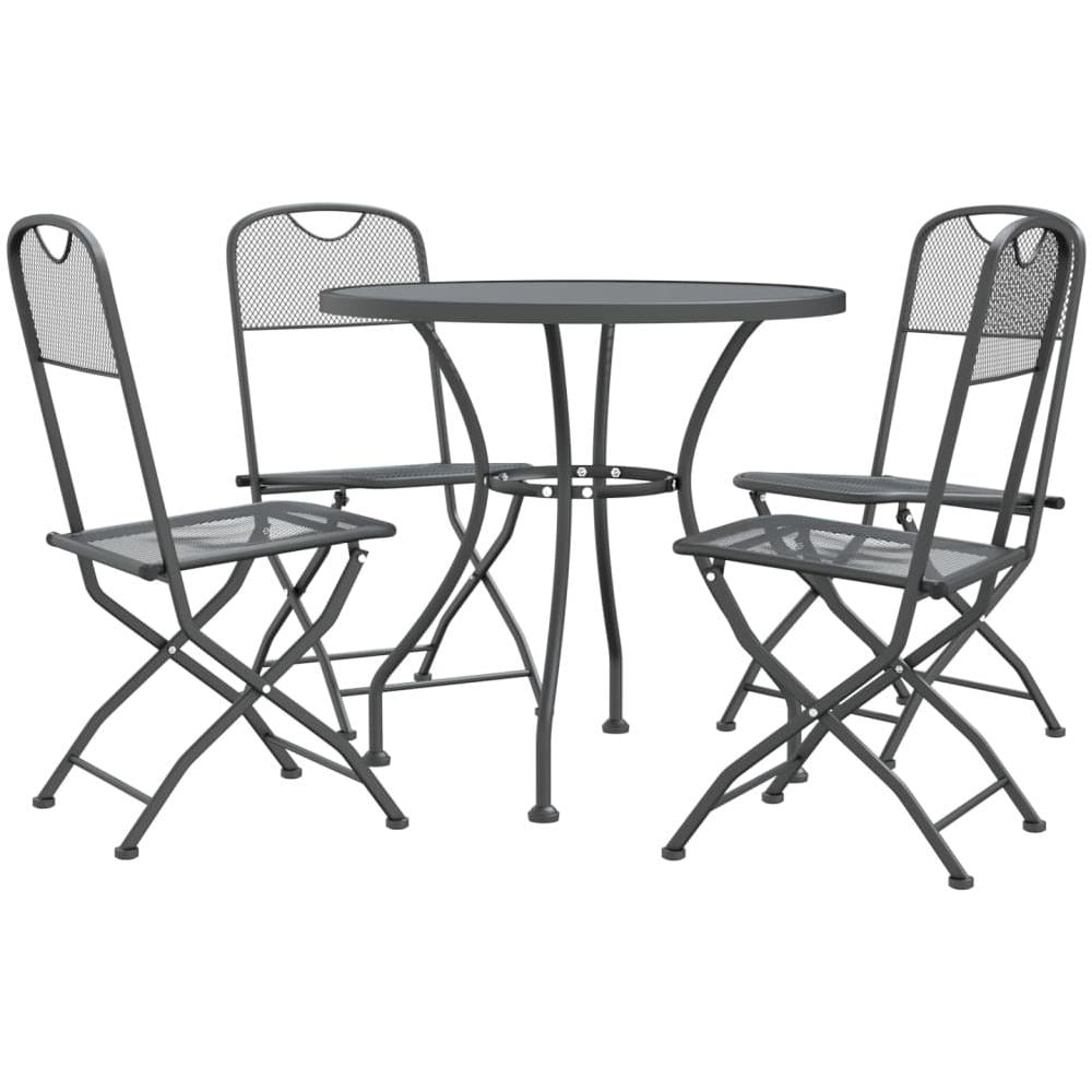 Set Da Pranzo Per Giardino 5pz Rete Metallica Espansa Antracite - Foto 2