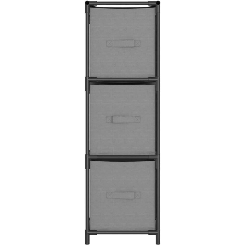 Armadietto Con 3 Cassetti In Tessuto Grigio 34x34x101cm Acciaio - Foto 3