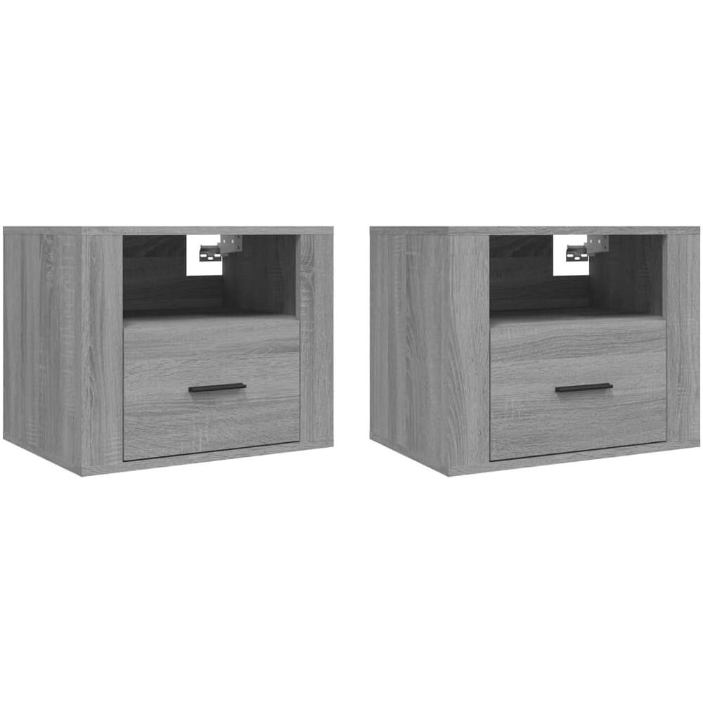 Comodini A Muro 2 Pz Grigio Sonoma 50x36x40 Cm - Foto 2