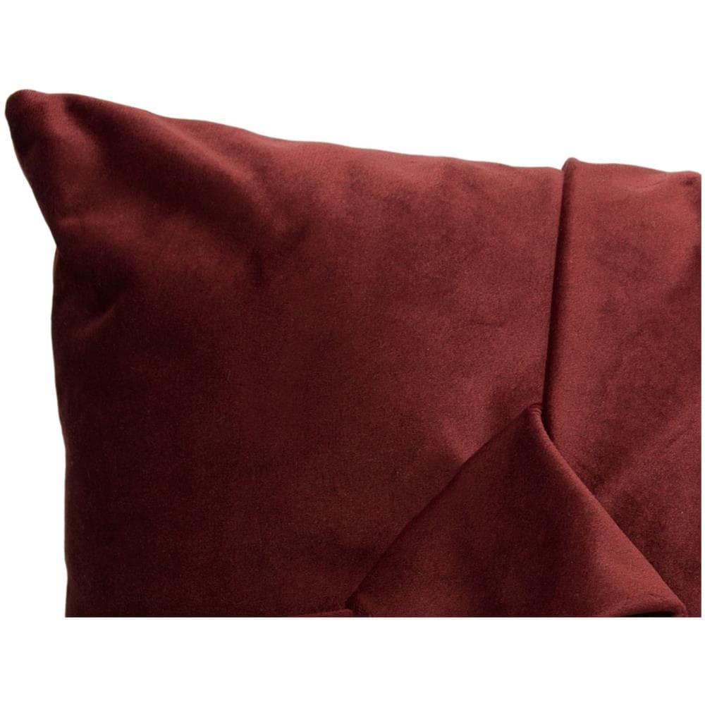Cuscino Arredo Imbottito Sfoderabile In Velluto Con Fiocco Colore Bordeaux Josel In Tinta Unita - Foto 5