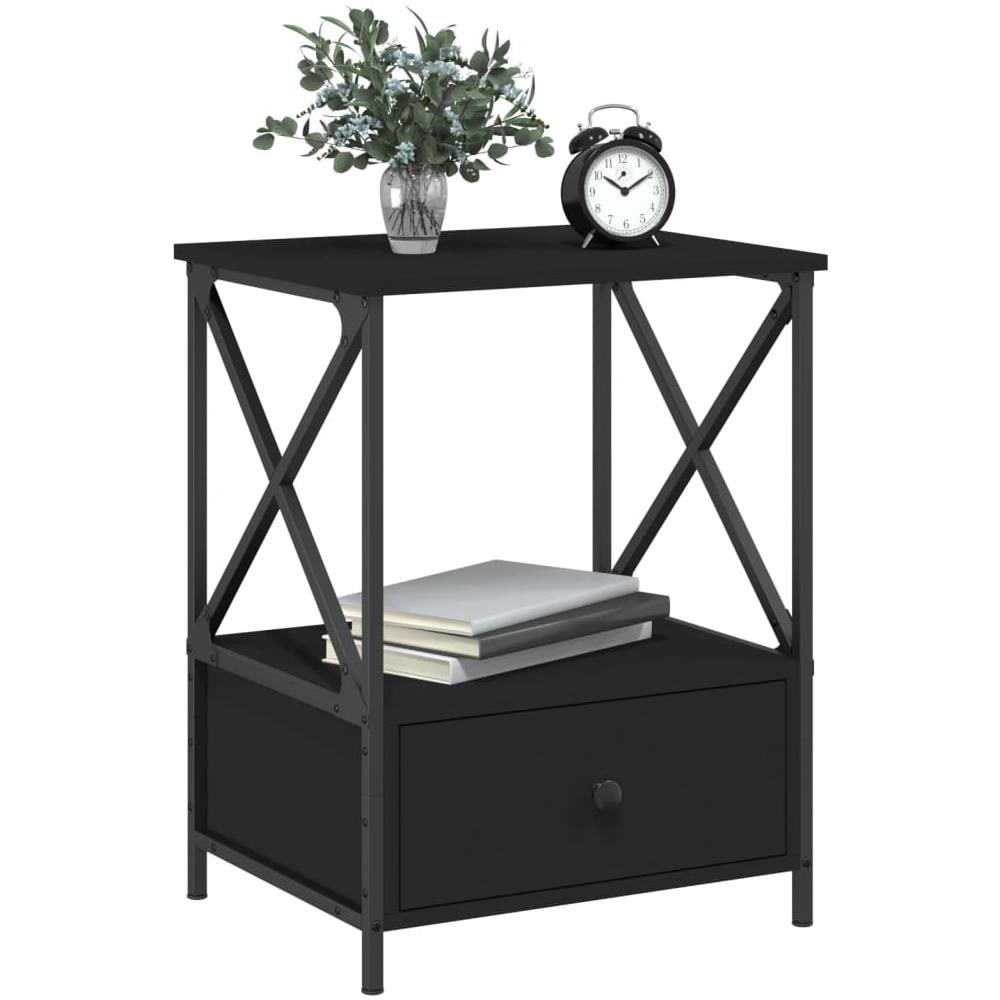 Comodini 2 Pz Neri 50x41x65 Cm In Legno Multistrato - Foto 3