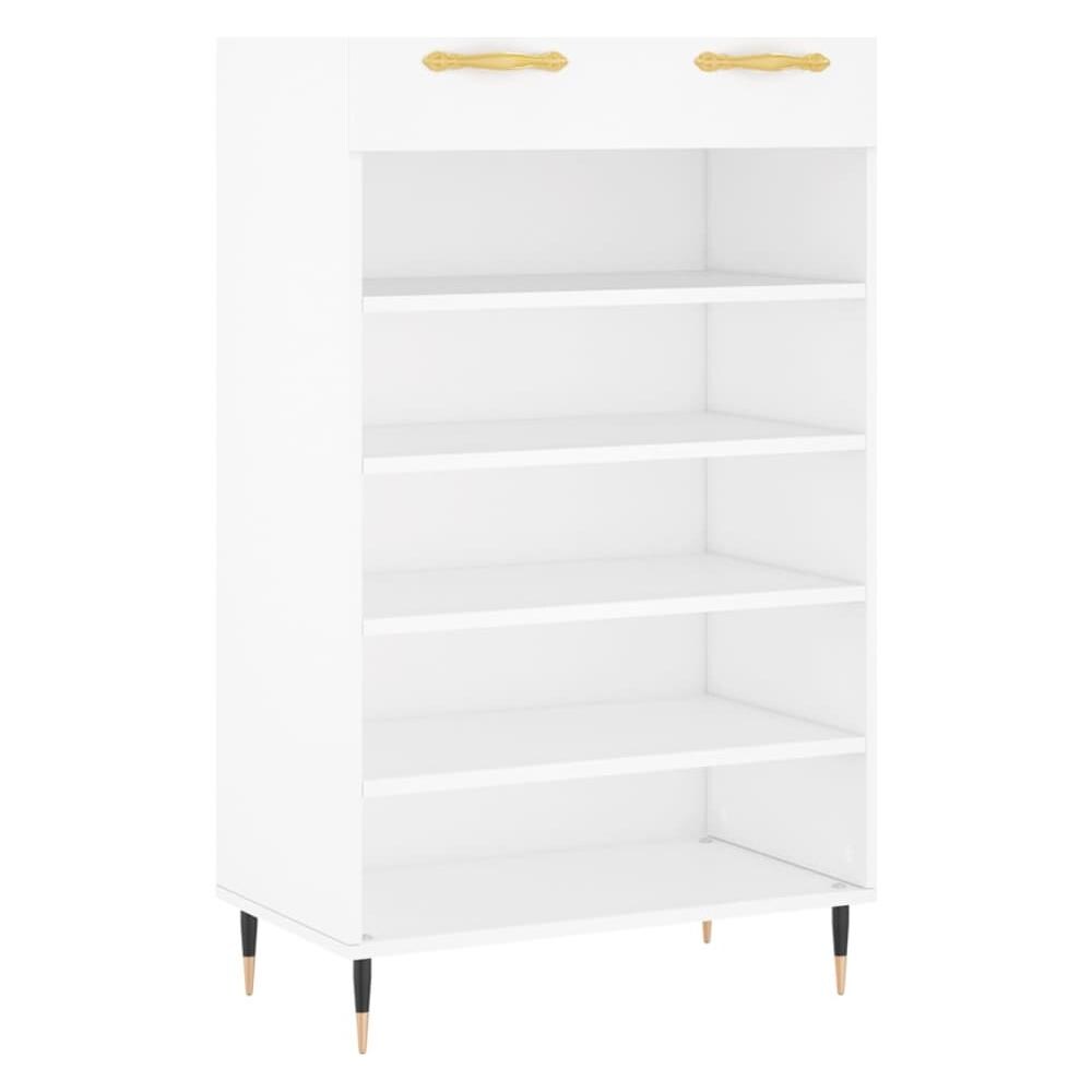 Scarpiera Bianca 60x35x105 Cm In Legno Multistrato - Foto 2