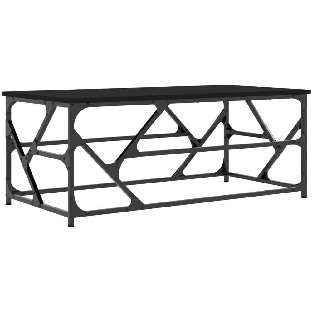 Tavolino Salotto Nero 100x50x40cm Legno Multistrato - Foto 2