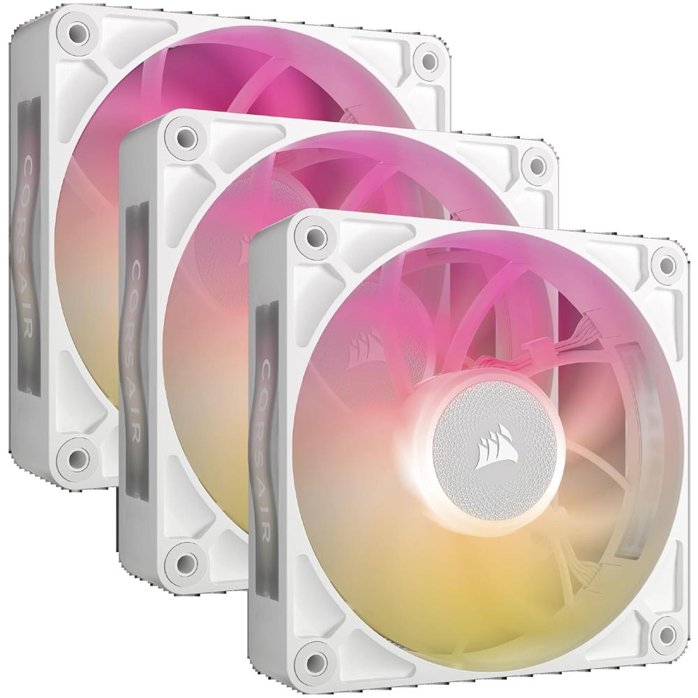 Ventola Kit da 3 Corsair ICue RX120 MAX RGB 120mm 2000 RPM Bianco - Foto 1