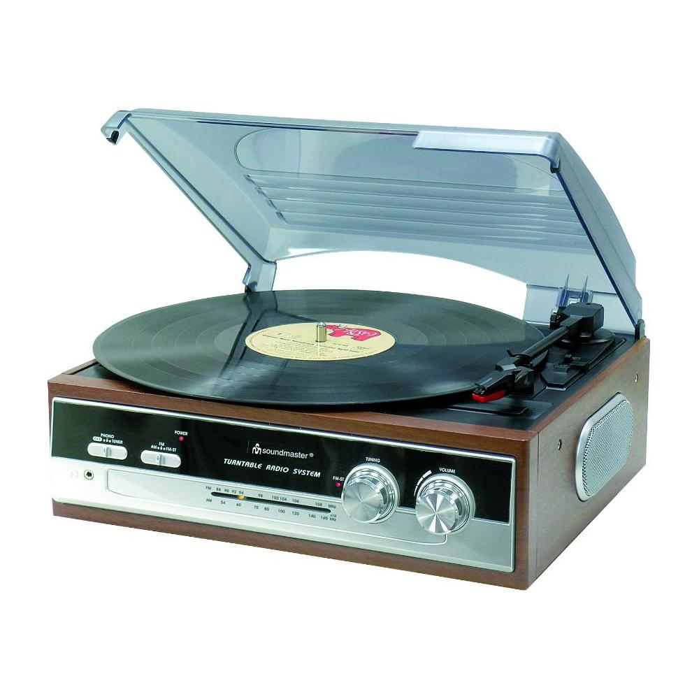 Giradischi PL186H 33/45/78 Giri Radio FM colore Marrone / Grigio - Foto 2