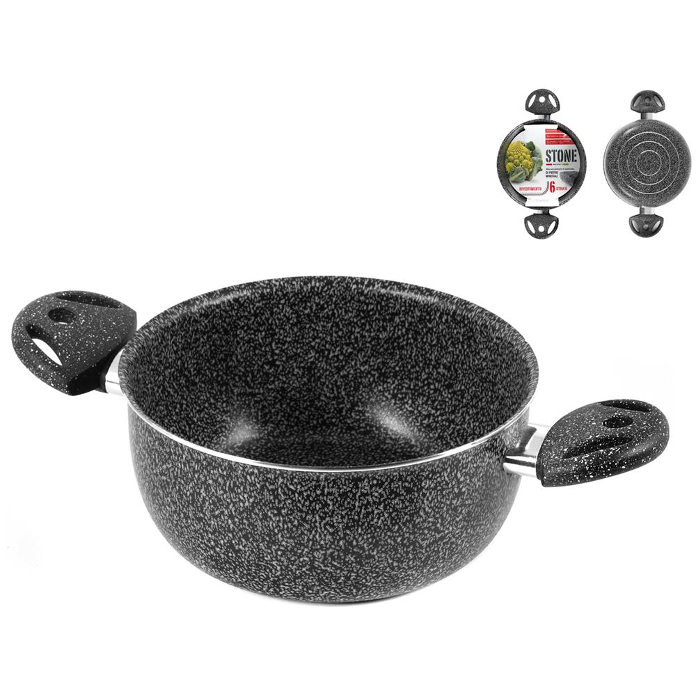 Casseruola 2 Maniglie Antiaderente Diametro 20 cm - Linea Stone - Foto 1