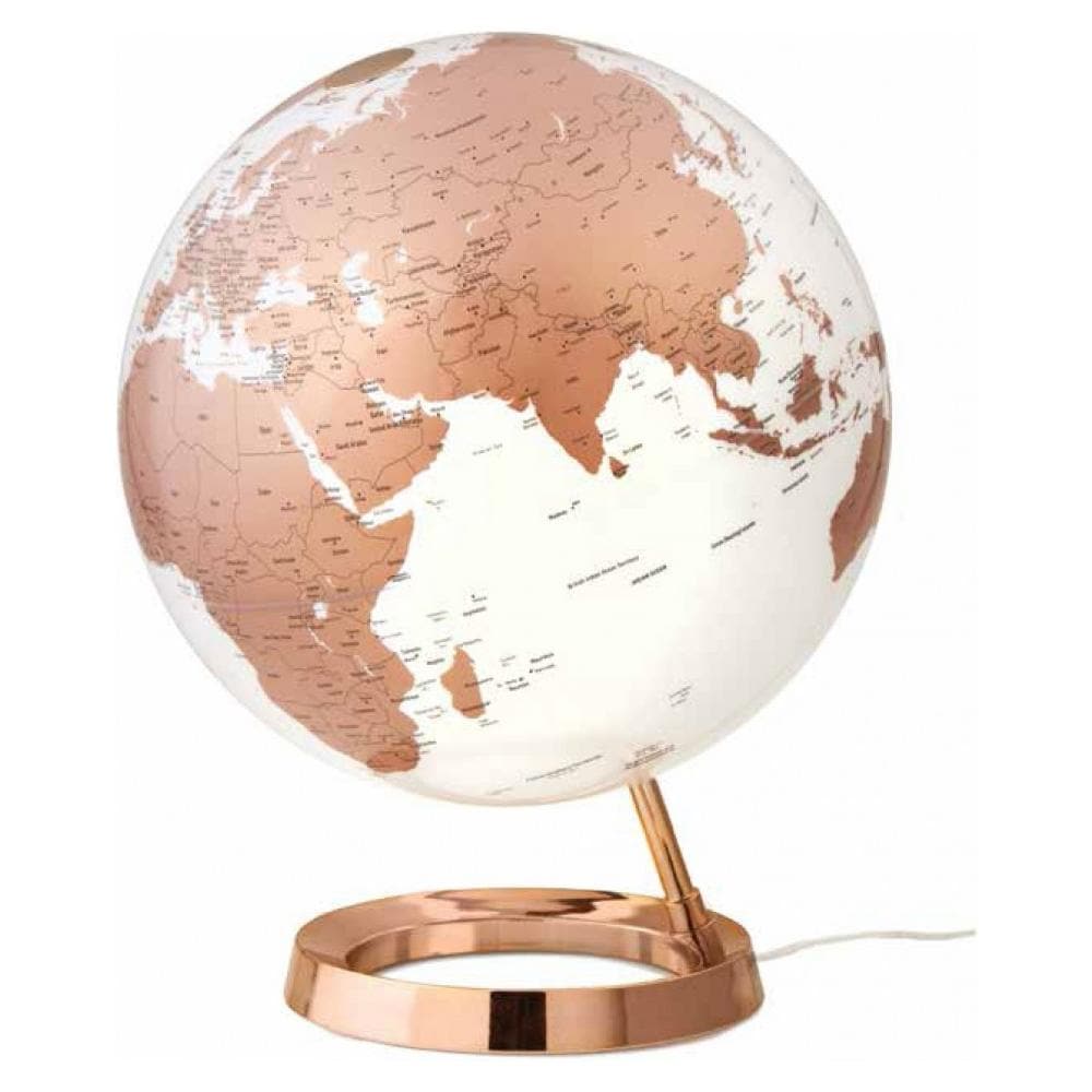 Mappamondo Luminoso L&c Bright Copper Metal, Rame Diametro: 30cm  - Foto 1