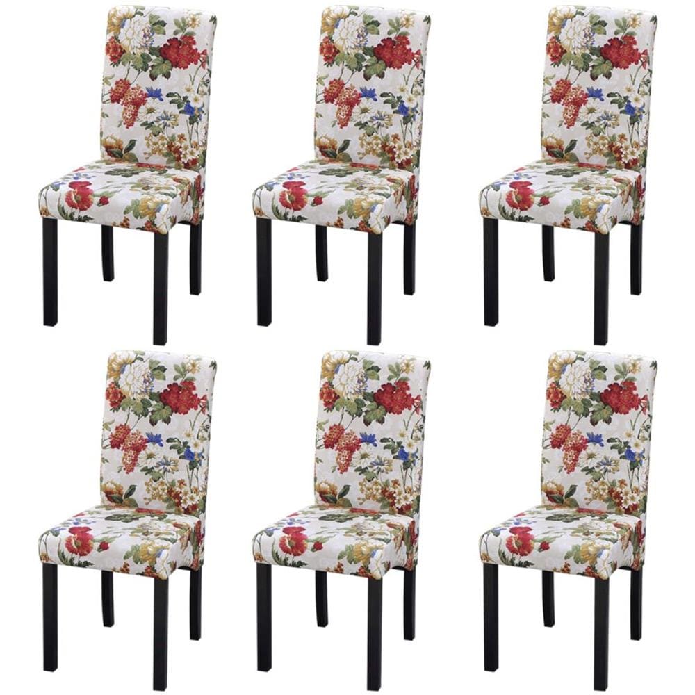 Set 6 Sedie Da Tavola In Legno Con Design Floreale - Foto 1