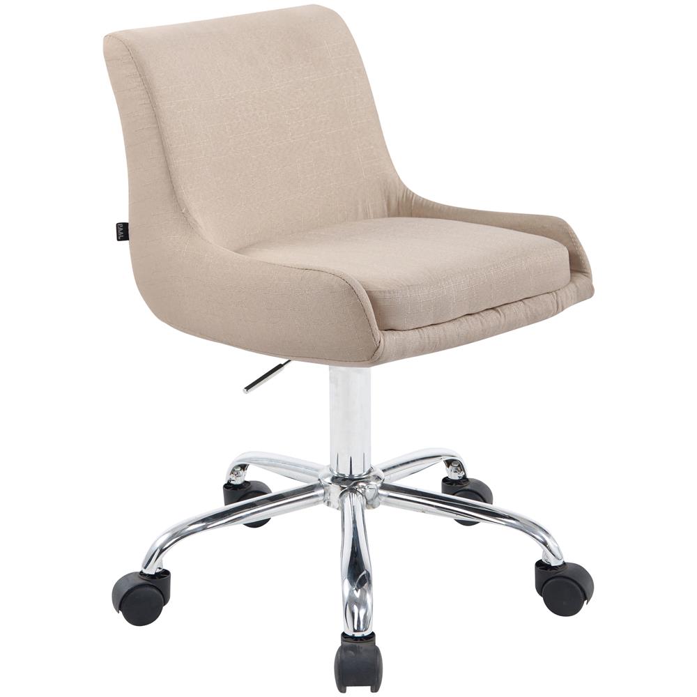 Sedia Sgabello da Lavoro con Ruote Club in Tessuto - Sedia Lavoro Studio Ambulatorio Estetista Regolabile e Girevole a 360° Crema - Foto 1