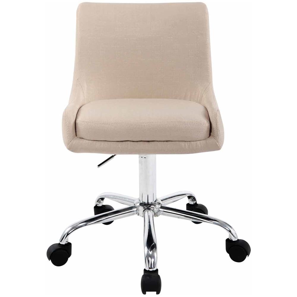 Sedia Sgabello da Lavoro con Ruote Club in Tessuto - Sedia Lavoro Studio Ambulatorio Estetista Regolabile e Girevole a 360° Crema - Foto 2