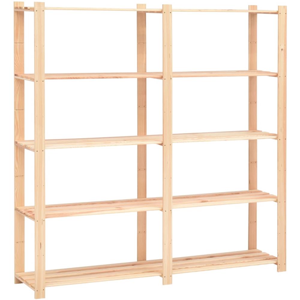 Scaffale A 5 Livelli 170x38x170 Cm Massello Di Pino Fsc 500 Kg - Foto 1