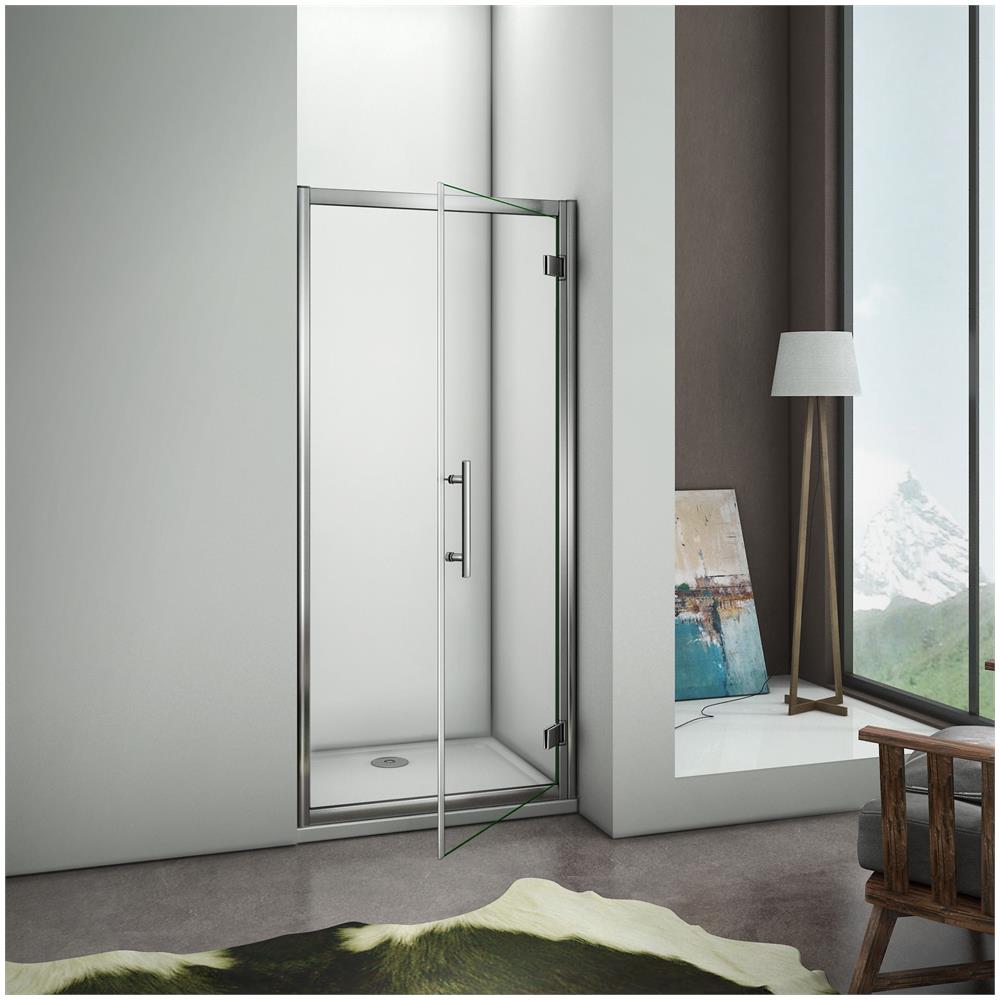 AICA ITALY Box Doccia Per Nicchia Porta Battente Cristallo Aica 185cm Box Doccia Per Nicchia Doppia Porta Battente