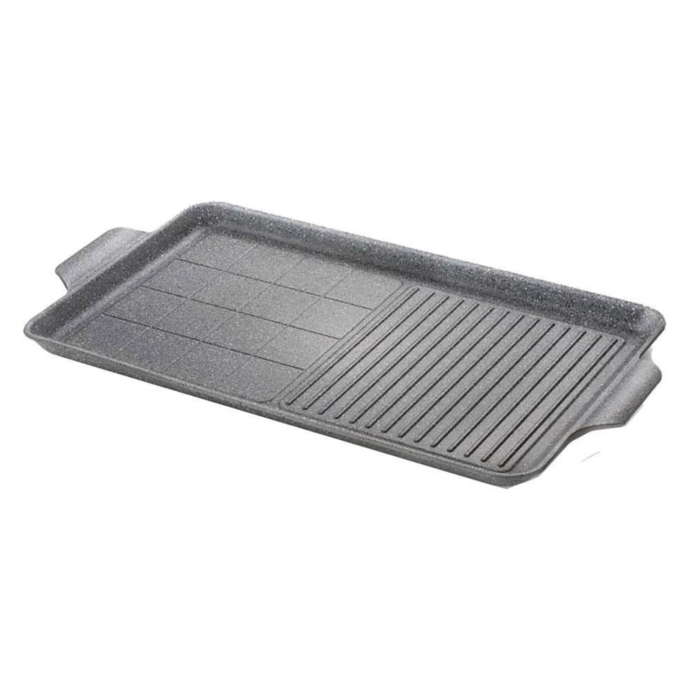 Piastra Grill Bistecchiera 50x30cm In Alluminio Antiaderente Cuore Di Pietra - Foto 2