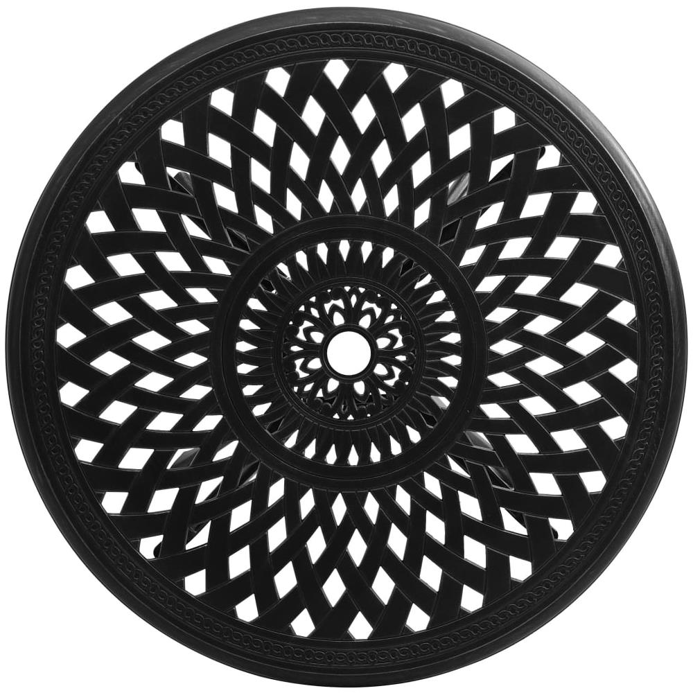 Tavolo da Giardino Nero 78x78x72 cm in Alluminio Pressofuso - Foto 3