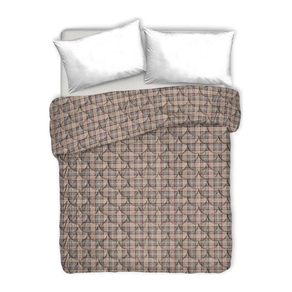 Trapunta Piumone Invernale Linea Pensieri Delicati Disegno Tartan Scozzese Matrimoniale Beige - Foto 1