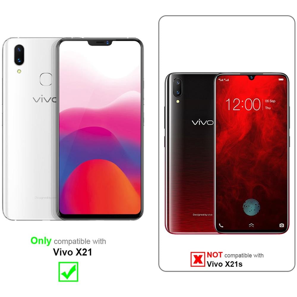 Custodia Compatibile Con Vivo X21 In Grigio Nero - Coperchio Protettiva Con Chiusura Magnetica, Funzione Stand E Tasca Per Le Carte - Foto 2