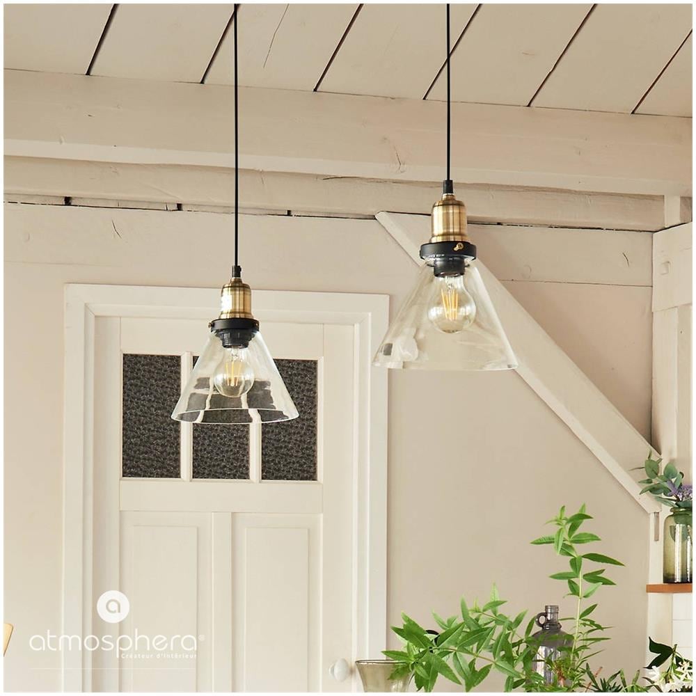 Plafoniera Con Vetro, Paralume Trasparente, 18 X 23 Cm - Foto 2