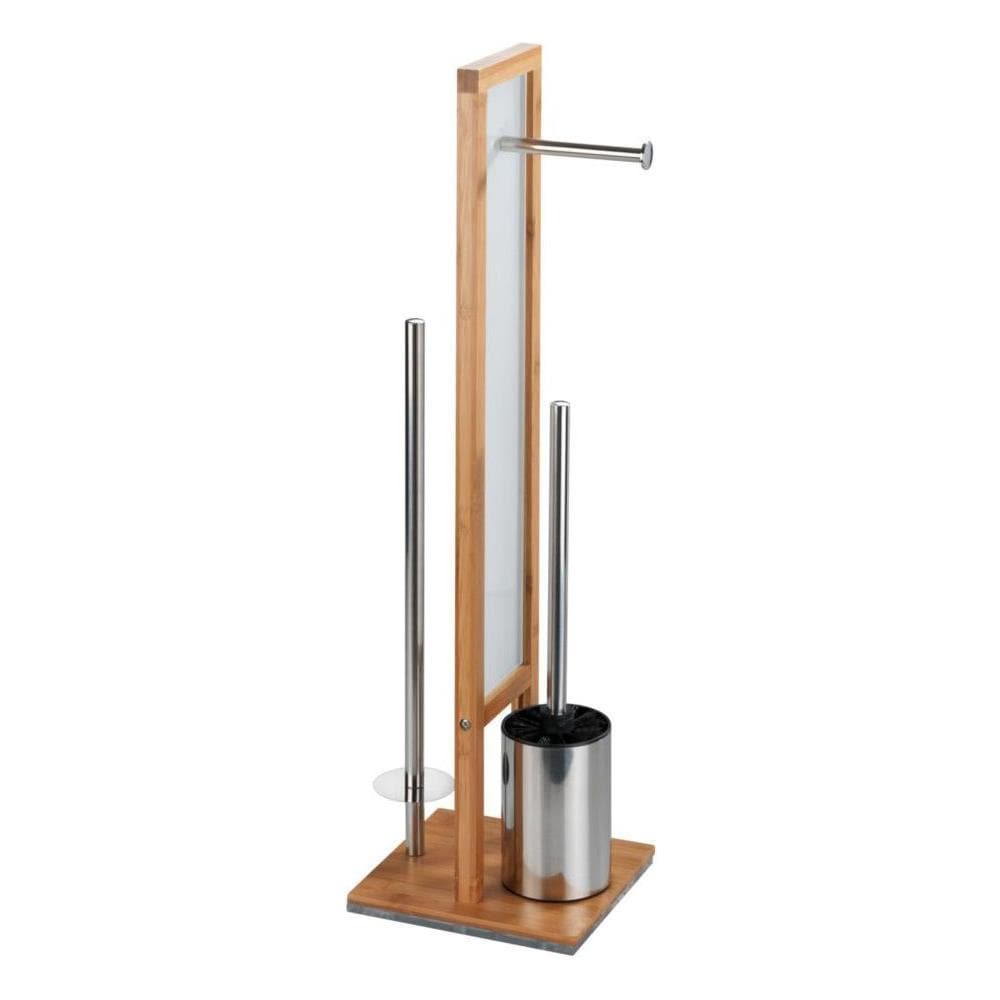 Porta Carta Igienica E Scopino Wc Rivalta, 3 In 1, Bambù, Wenko - Foto 1