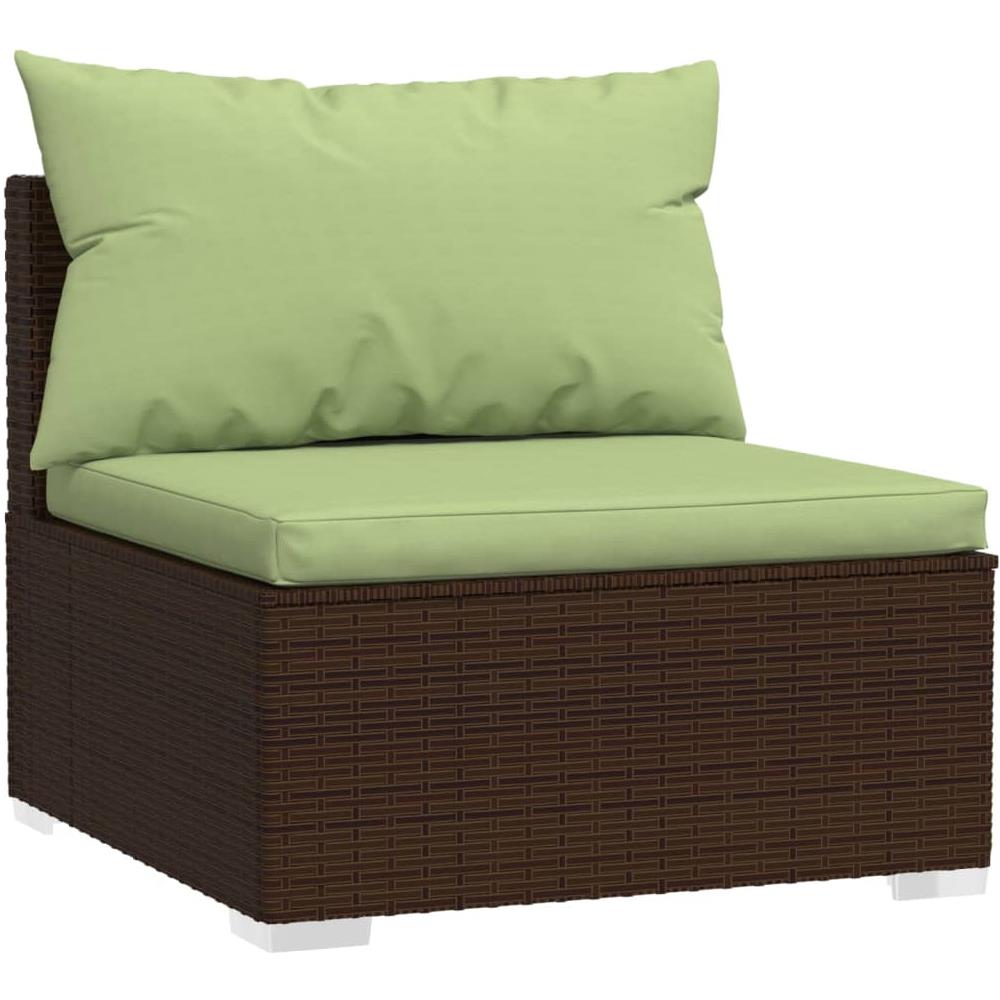 Set Mobili da Giardino 4 pz con Cuscini in Polyrattan Marrone - Foto 2