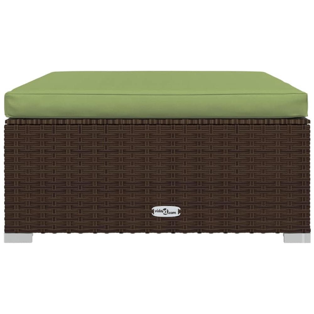 Set Mobili da Giardino 4 pz con Cuscini in Polyrattan Marrone - Foto 7